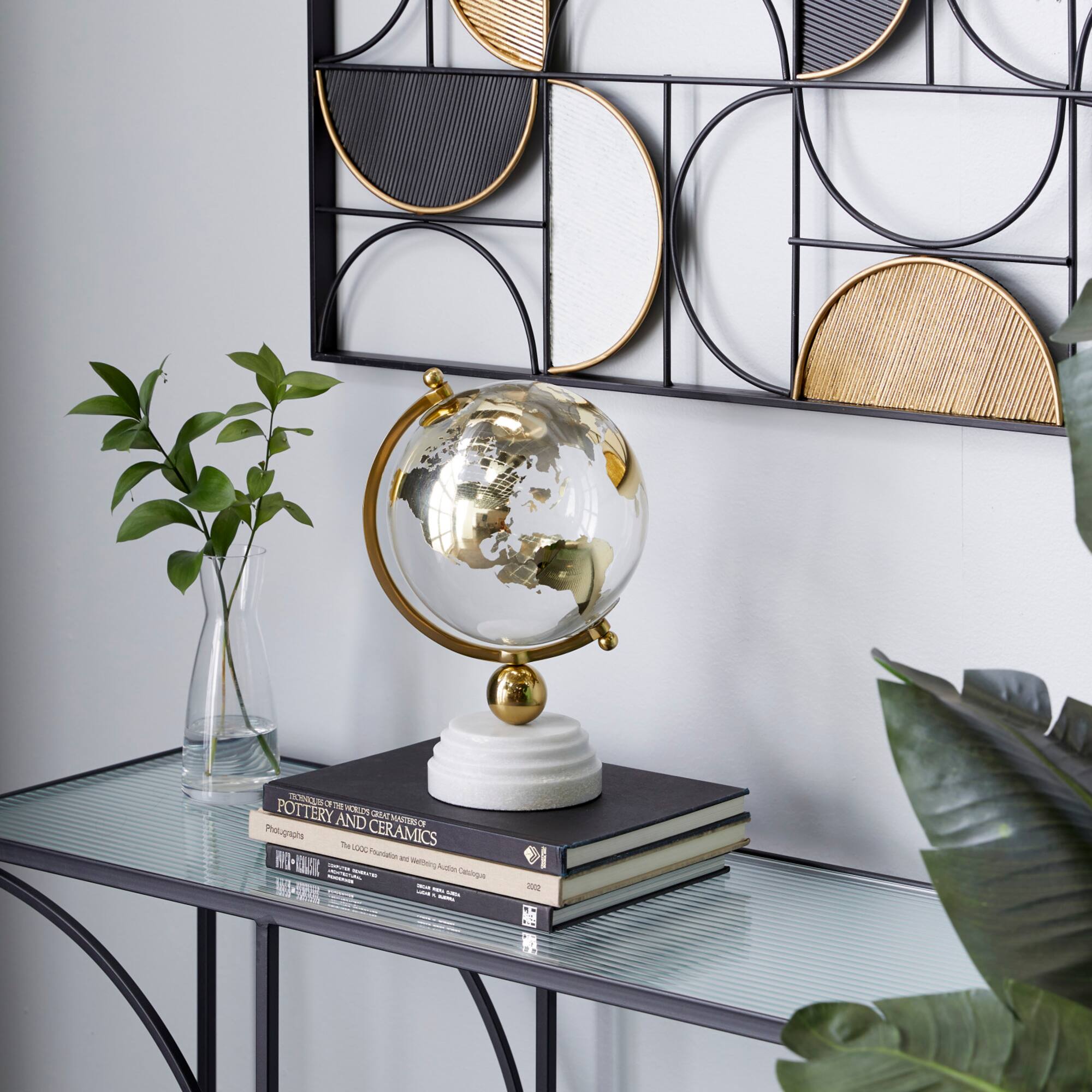 13" Gold Ceramic & Aluminum Glam Globe